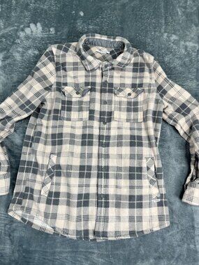 ONeill Womens multicolor Plaid Fleece Snap Button Shirt Jacket Small